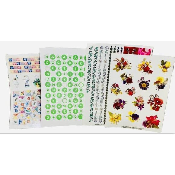 Current Other - Sticker Lot Mixed Floral Border Heart Alphabet Quilt Scrapbooking Stickers